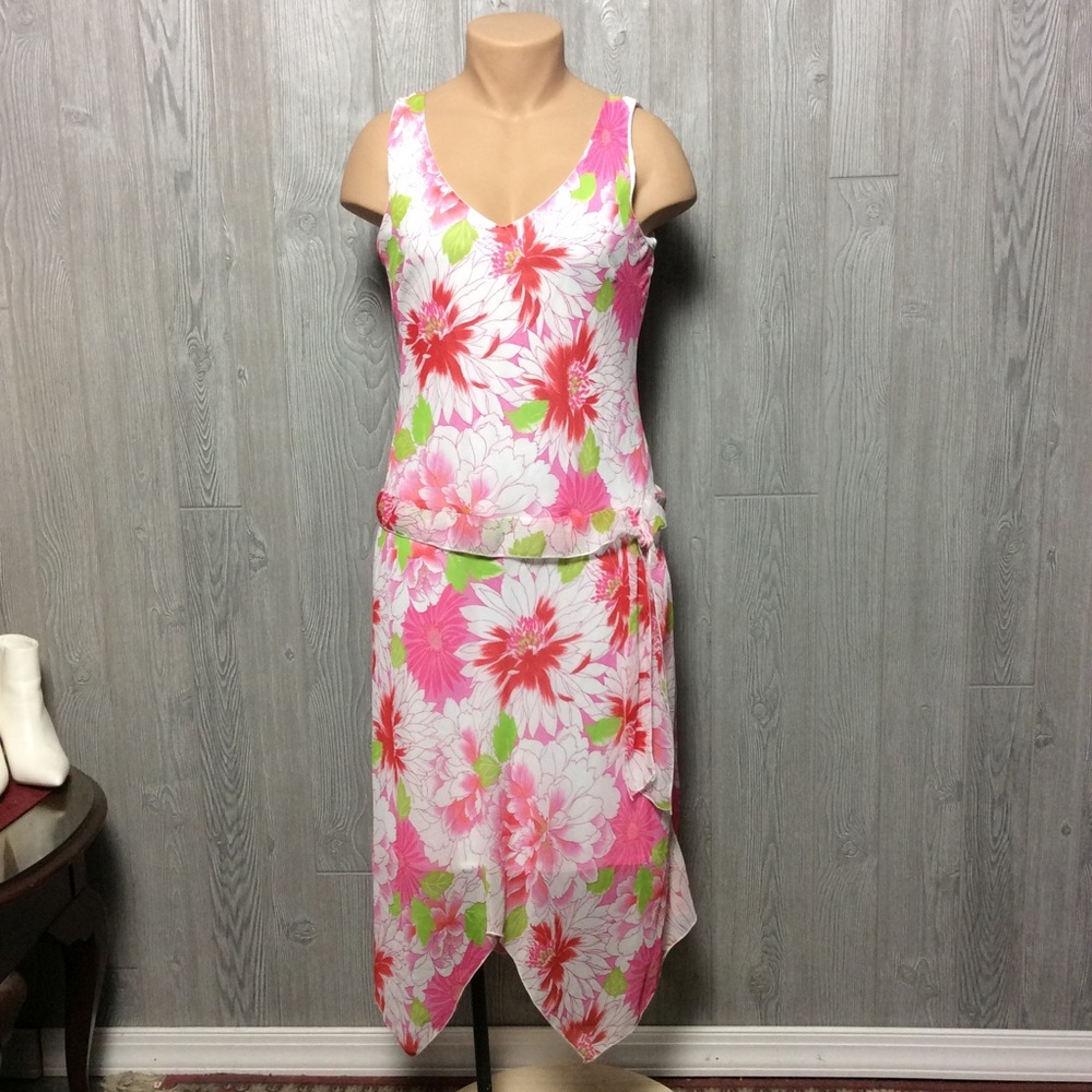 Beautiful Bright Floral Pink Dress PLUS SIZE 14